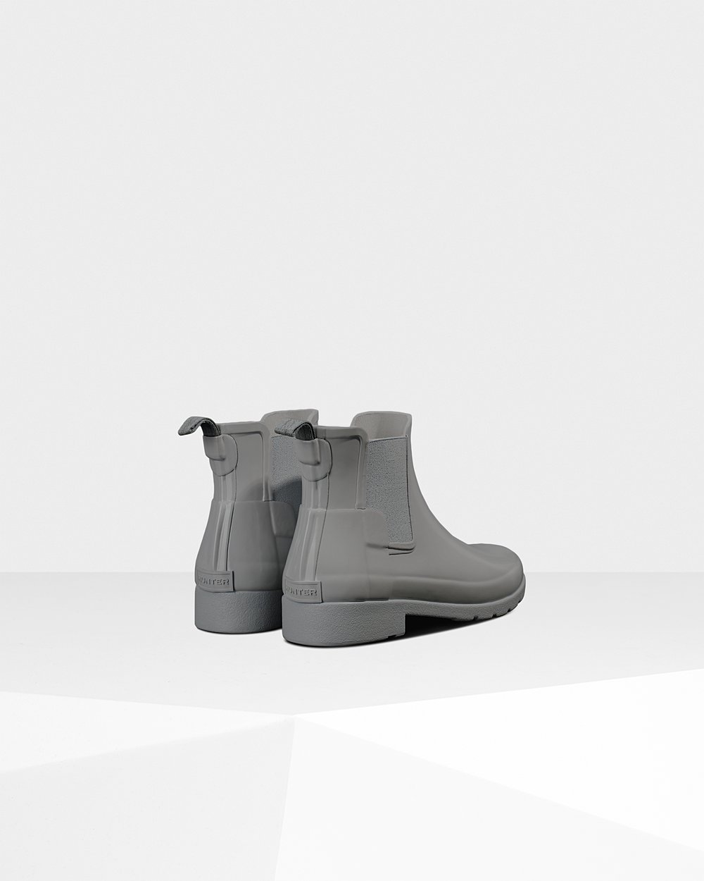 Women Hunter Refined Gloss Slim Fit | Chelsea Boots Grey | NZ-94175-CDFK